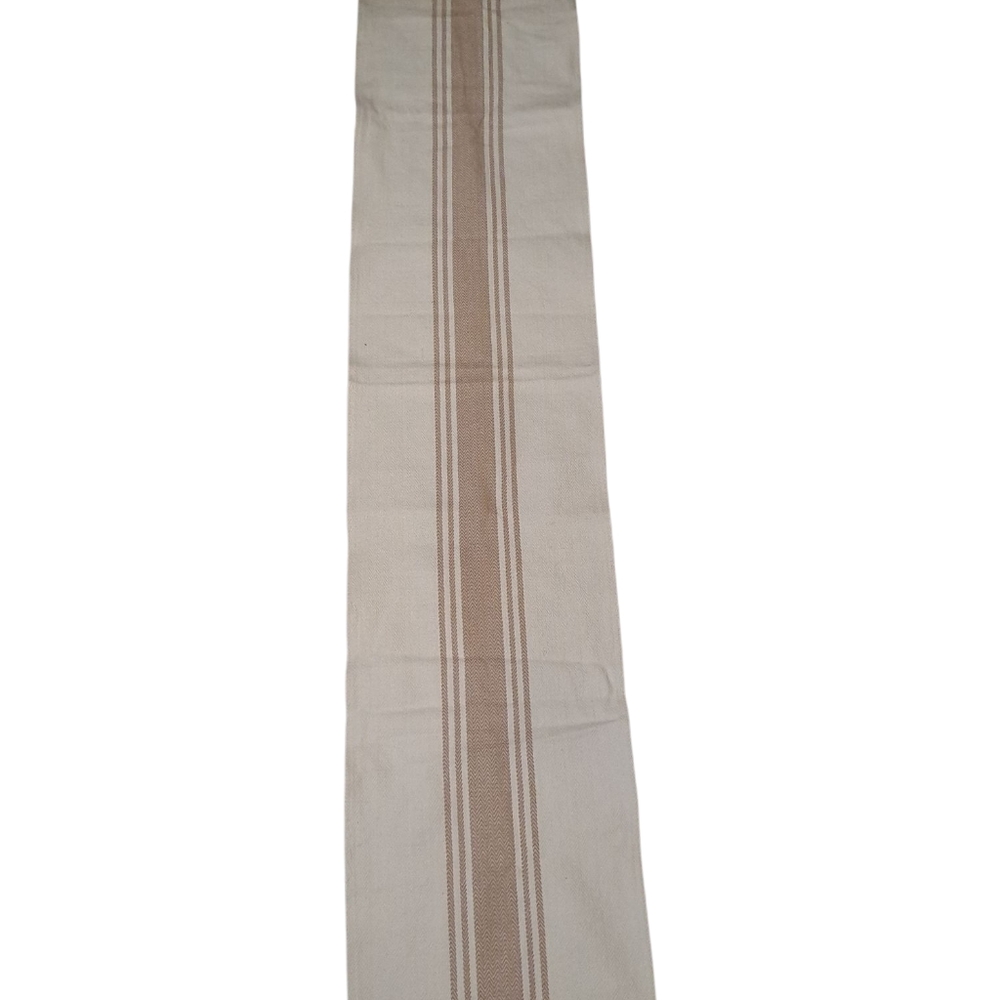 Nicole Miller Taupe Beige Grain Sack Table Runner EUC - Picture 5 of 7